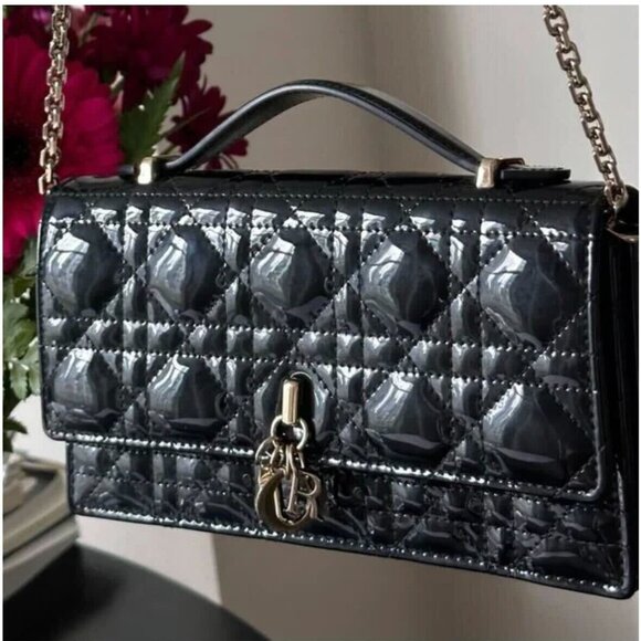 My Dior Mini Clutch Bag Black Patent - Picture 2 of 5